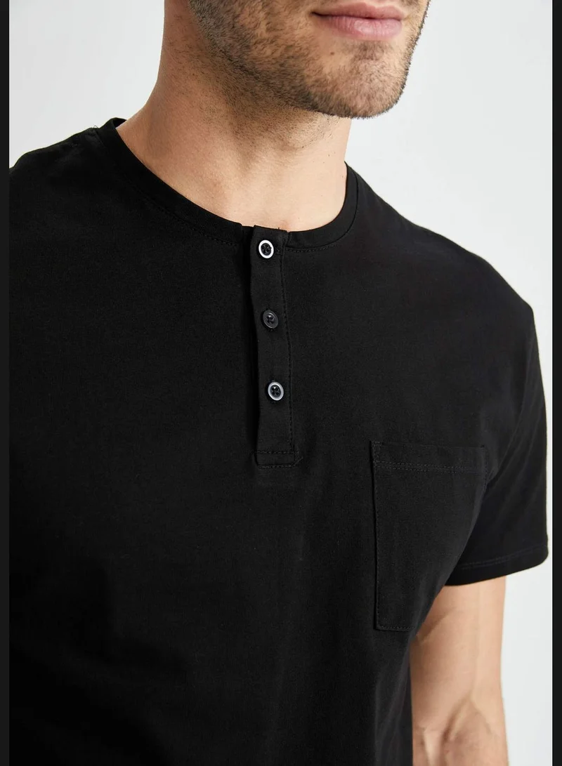DeFacto Regular Fit Short Sleeve Check Print Pyjama Set