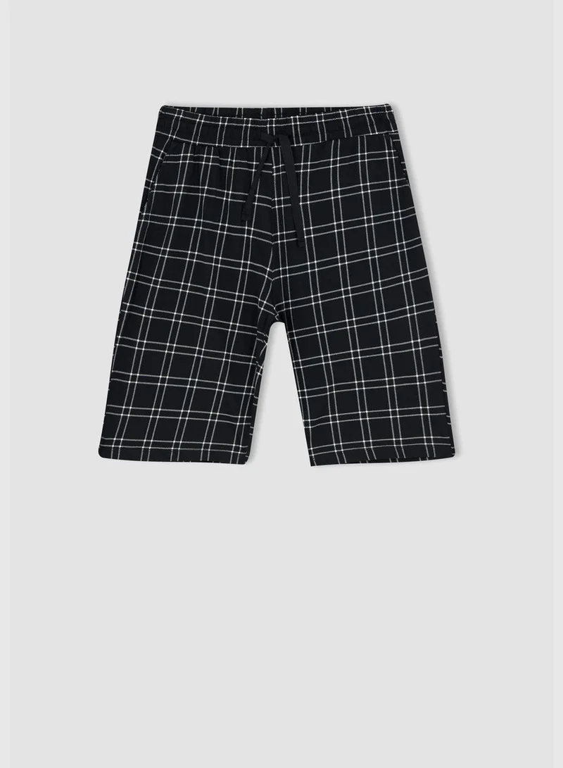 DeFacto Regular Fit Short Sleeve Check Print Pyjama Set