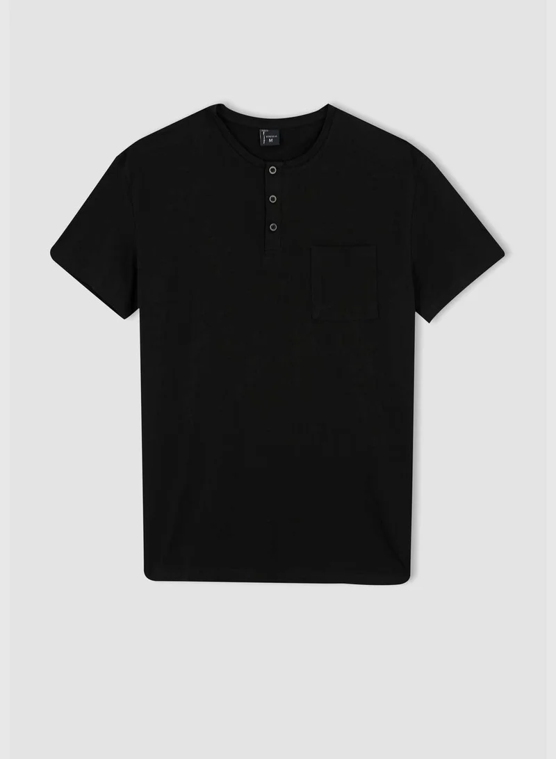 DeFacto Regular Fit Short Sleeve Check Print Pyjama Set