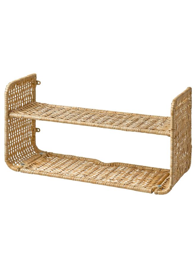 erorex Wall shelf, rattan, 60x20 cm - Image 1