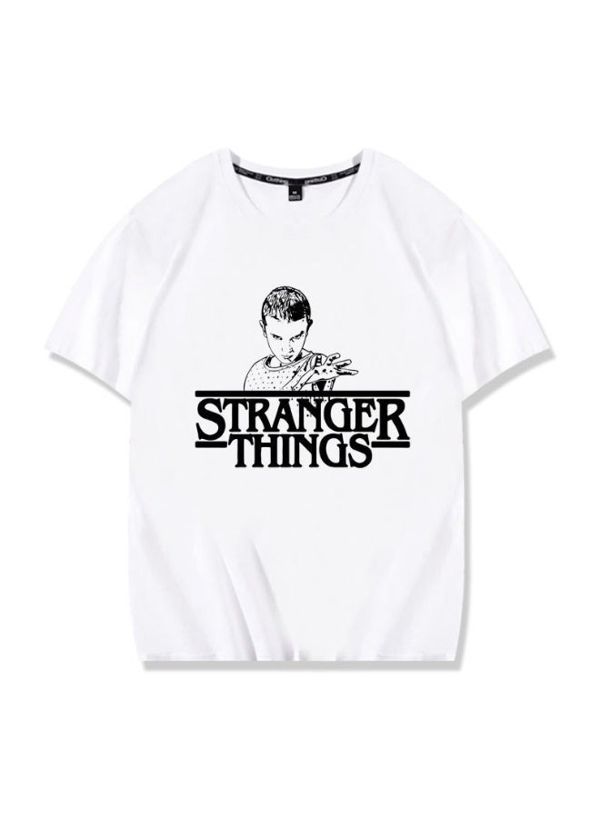 سترانجر ثينكينج **تيشرت مطبوع بطبعة Eleven من Stranger Things - مقاسات متعددة، قماش قطني، تيشرت مطبوع للرجال والنساء والمعجبين، للارتداء اليومي العادي** - Image 1