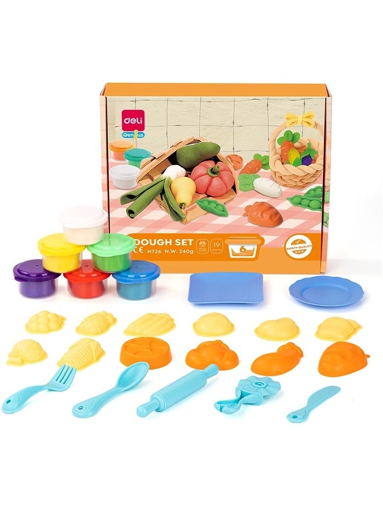 Deli 19-Piece Creative Plasticine Dough Set With Accessories Multicolour  - Image 1
