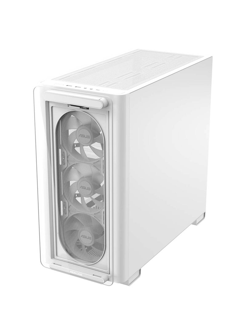 ASUS A23 Plus Computer Case, 4x Pre-Installed aRGB Fans, Up to 360mm Radiator & 7x 120mm Fan Support, 380mm Graphics Card Compatible, Front Panel USB Type-C I/O, 90DC00K3-B19010 White - Image 5