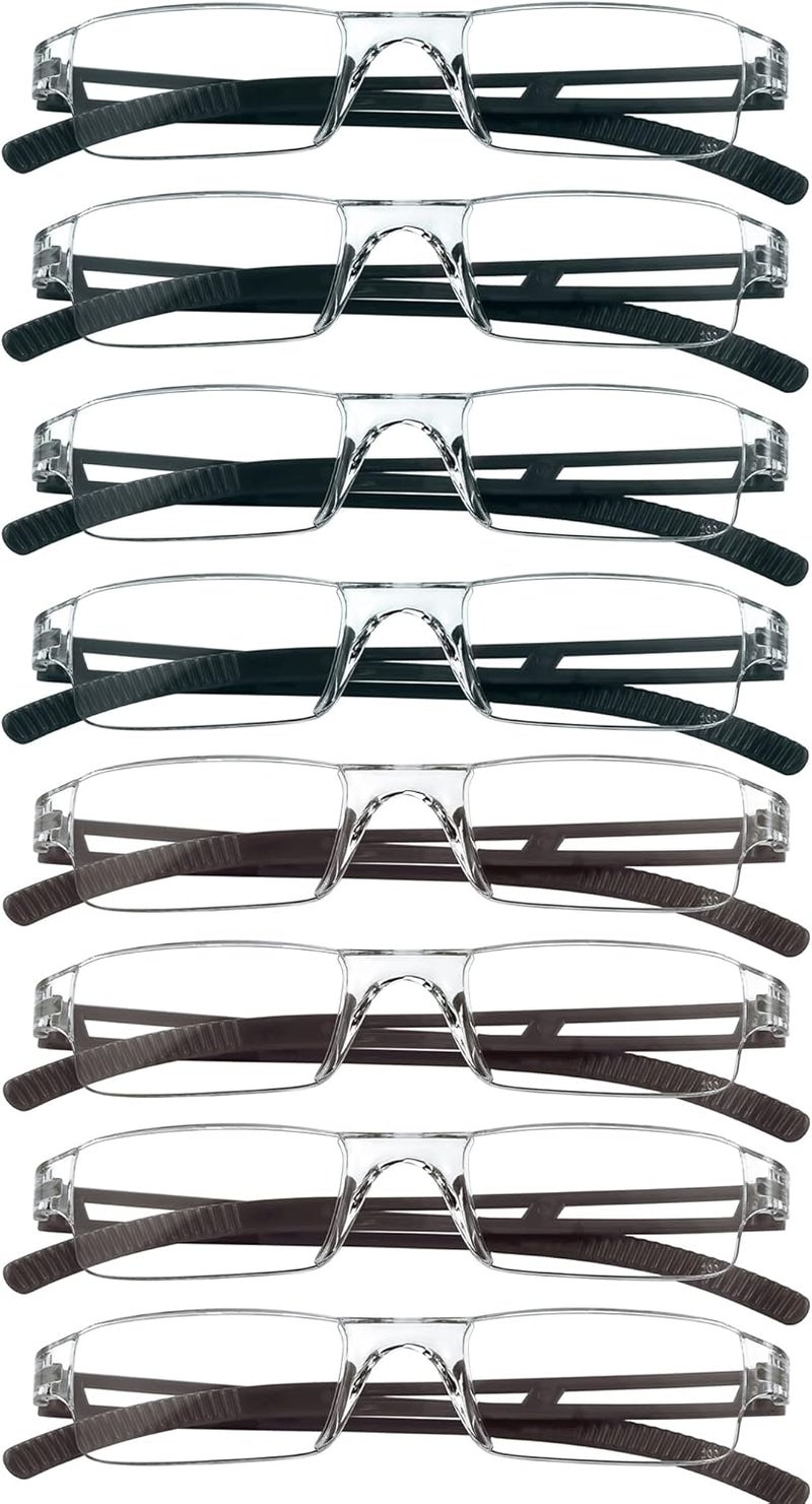 VisionGlobal 5/8 Pairs Reading Glasses, Computer Reading Glasses for Women and Men, Fashion Square Eyewear Frame - Image 1
