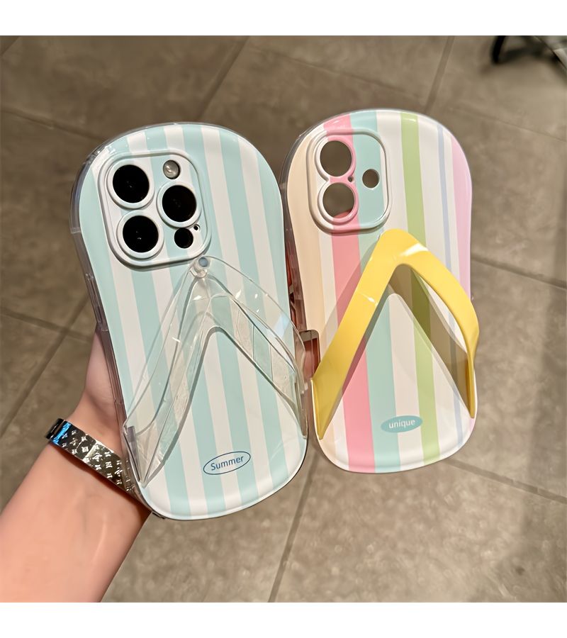 Shockproof Flip Flop Design Phone Case Mixed Color 3 for iPhone 15 Pro Max - Image 3