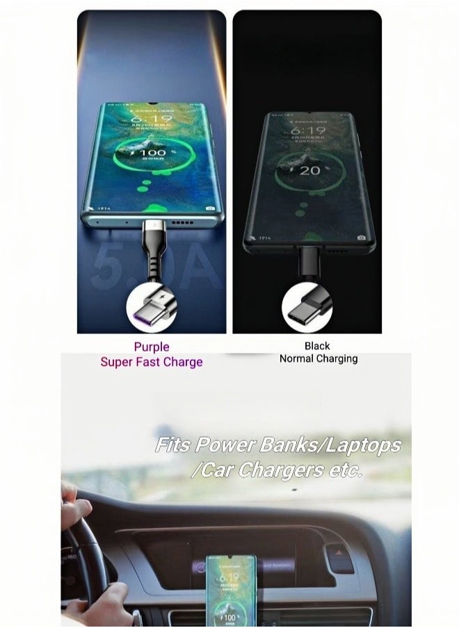 QURAWA USB to USB C Cable Coiled 3FT Charger Cord for SmartPhone, Retractable Auto Type C Fast Charging for car smartphone charging cable  - Image 3