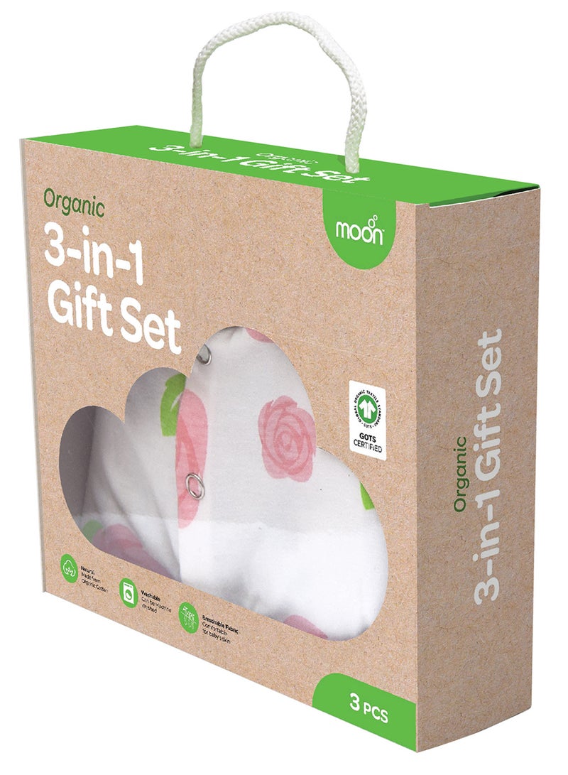 Moon Organic Baby 3 In 1 Gift Set Romper Body Suit Jogger For 0-3 Months - Image 2