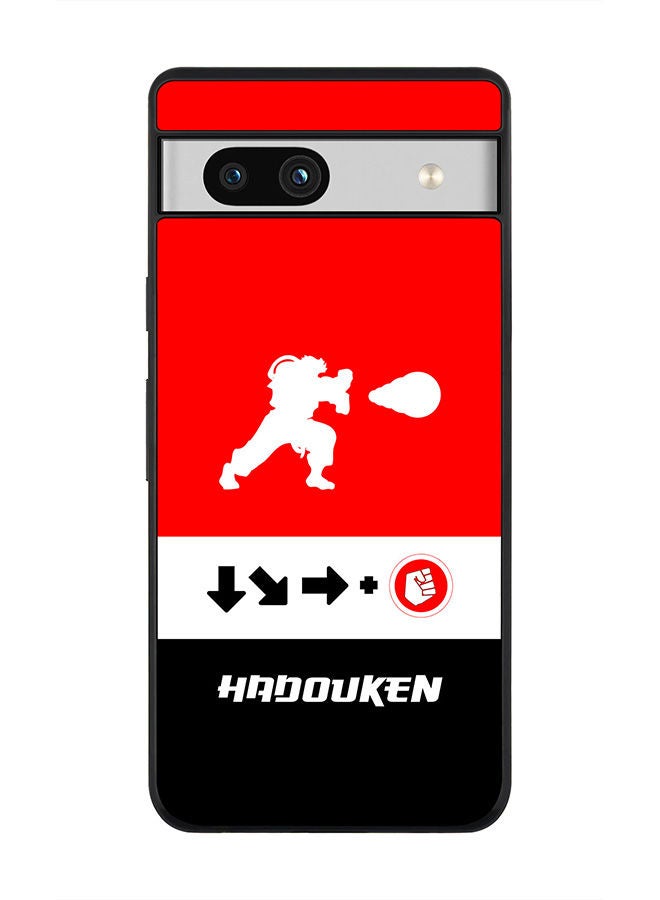 Stylizedd Rugged Black edge case for Google Pixel 7a 5G Slim fit Soft Case Flexible Rubber Edges Anti Drop TPU Gel Thin Cover -  Hadouken - Image 1