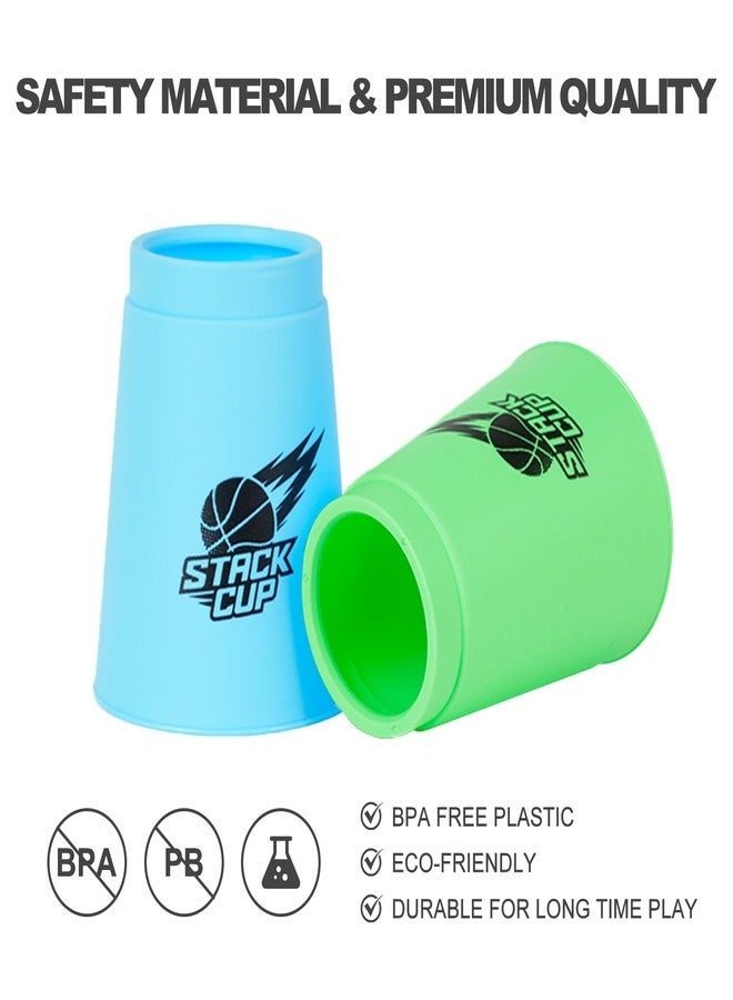 SEISSO Sport Stacking Cups Set，Stacking Cup Classic Speed Training Game for Kids Adults, Plastic Speed Stacking Cups Family Game Toy for Boy Girl Party Challenge Competition Travel Gift Blue 12Pack - Image 4
