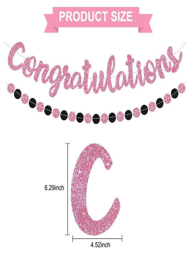 BEISHIDA Pink Congratulations Banner(NO-DIY),2024 Graduation Banners, Grad Congrats Class of 2024 Party Supplies,Garland for Congratulation Graduation,Wedding,Retirement Party Decor - Image 2