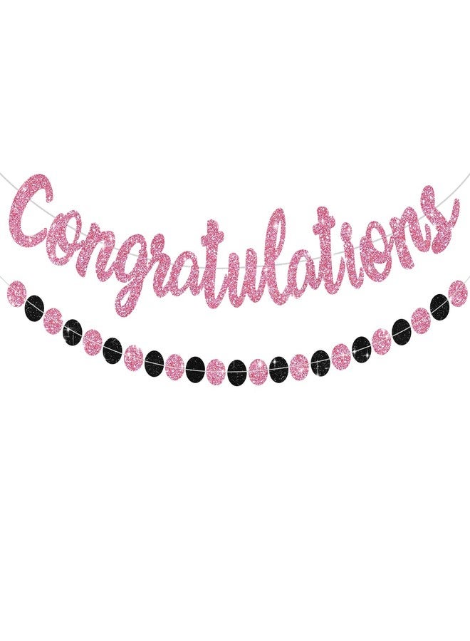 BEISHIDA Pink Congratulations Banner(NO-DIY),2024 Graduation Banners, Grad Congrats Class of 2024 Party Supplies,Garland for Congratulation Graduation,Wedding,Retirement Party Decor - Image 1