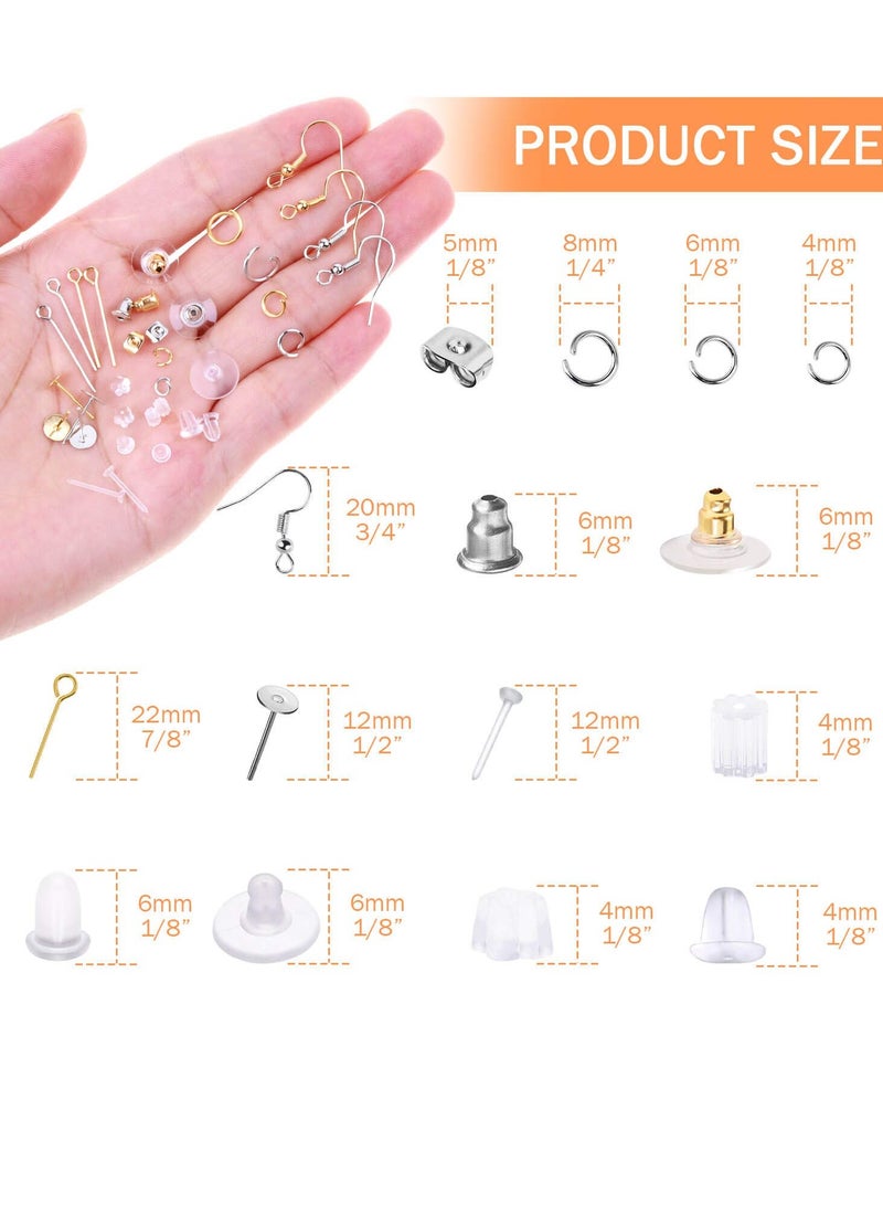 Excefore Earring Making Supplies Kit, 2320Pcs Jewelry DIY Set with Jump Rings, Earring Hooks, Posts, Backs, and Tweezers, Perfect for Making and Repairing Jewelry for Women and Girls - Image 3