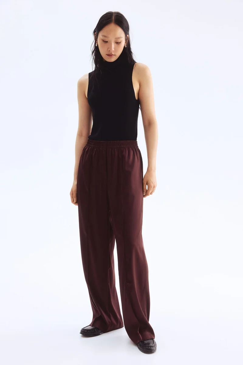 H&M Wide crease-detail trousers