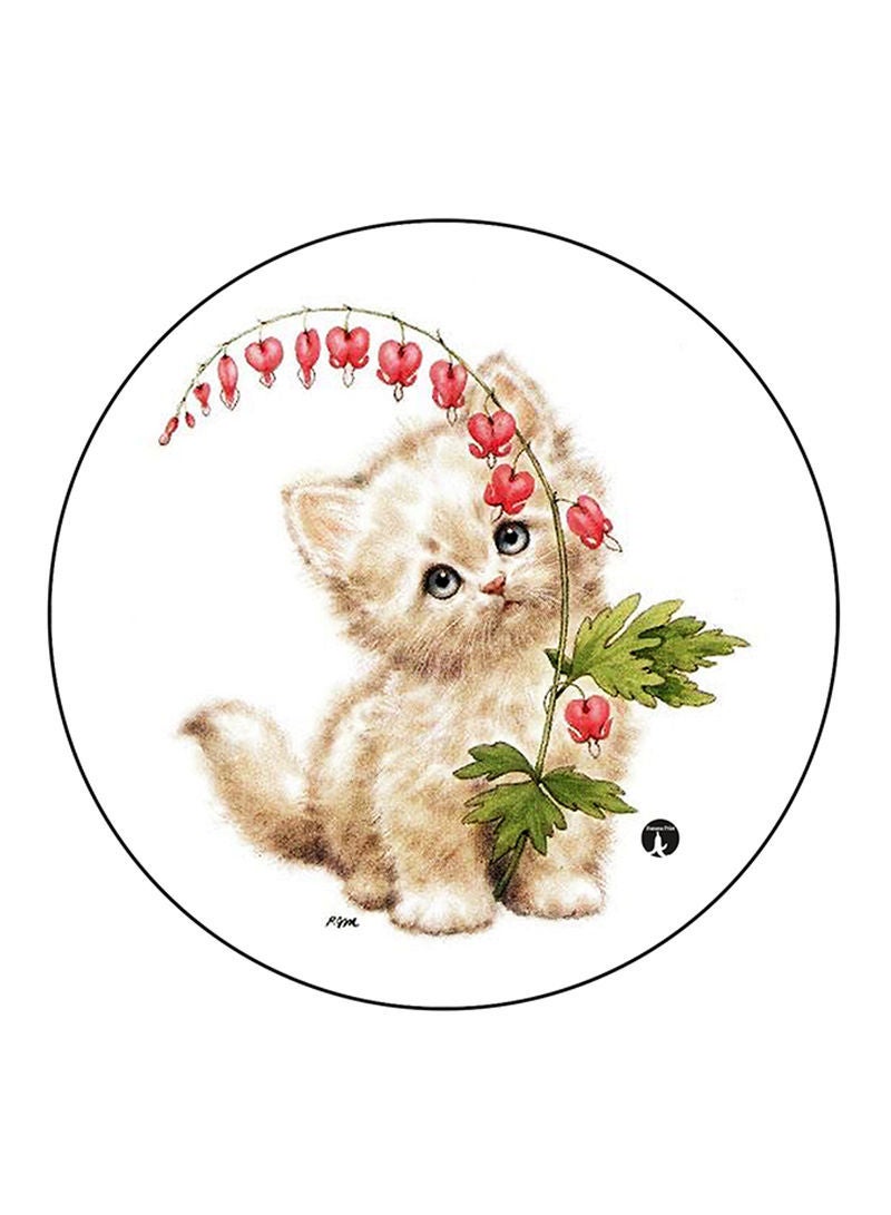 RKN Cat Printed Fridge Magnet Round  Multicolour - Image 2