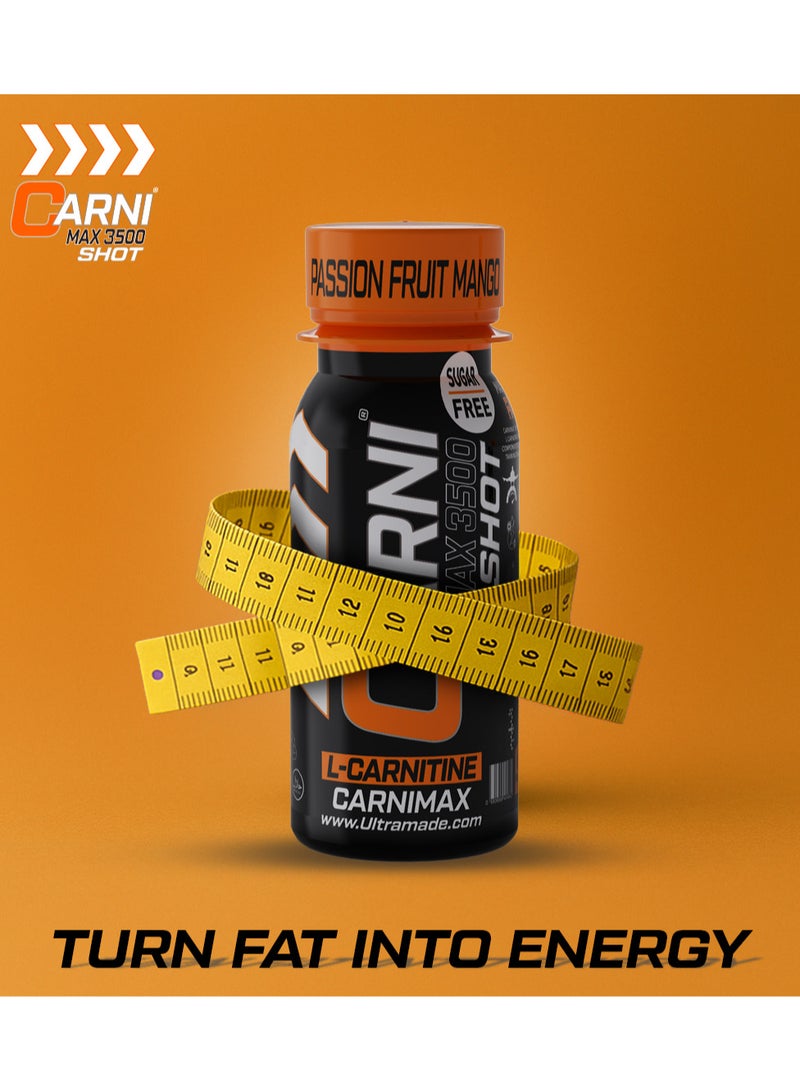 C5 CarniMax Shot Passion Fruit Mango - L-Carnitine Drink, 77ml, Sugar-Free, Weight Loss 12 Bottles - Image 3
