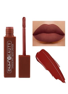 DNM Silky Chocolate Matte Lip Gloss Liquid Lipstick Set Lip Stain Waterproof Dark Red Stay on Matte Matt Lipstick for Women Matt Liquid Lippies matte durasion (13#)  - Image 1