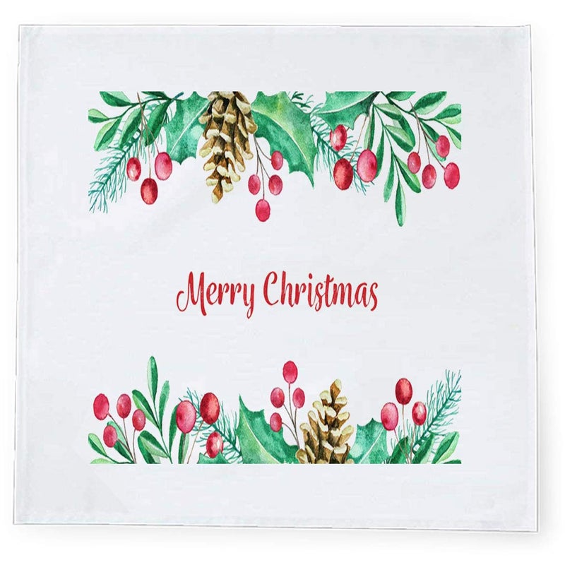 Khakee 6 Pcs Christmas Theme Tafta Silk Table Napkins 10x 10 for Xmas Decoration Christmas OrnamentsChristmas Gift npxmas078P - Image 2