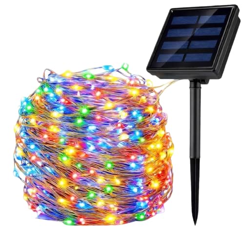 CBK Solar Fairy Color String Light 200 LEDs 22 Meter Inbuilt Rechargable Batery Waterproof 8 Mode Copper Wire for Garden Yard Balcony Diwali Christmas Party & Led Light (Multi-Colour) - Image 1
