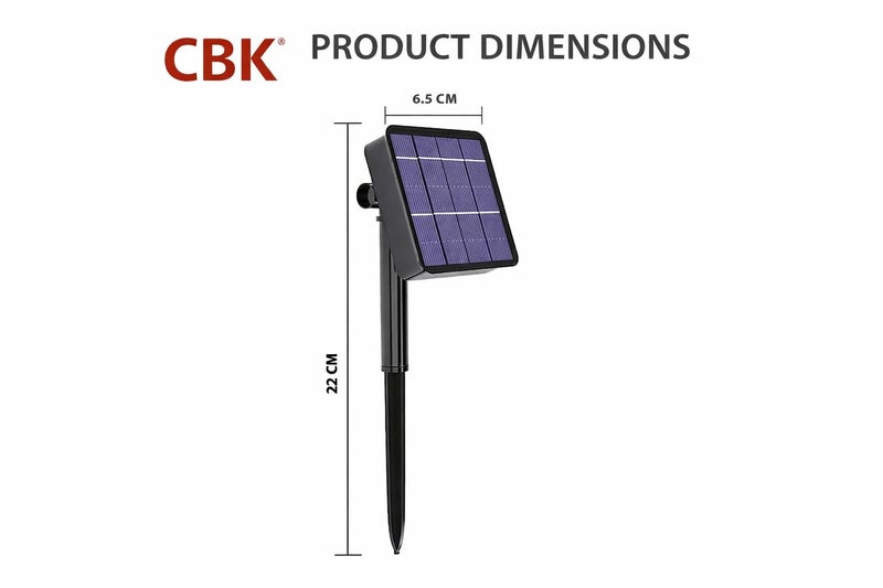 CBK Solar Fairy Color String Light 200 LEDs 22 Meter Inbuilt Rechargable Batery Waterproof 8 Mode Copper Wire for Garden Yard Balcony Diwali Christmas Party & Led Light (Multi-Colour) - Image 2