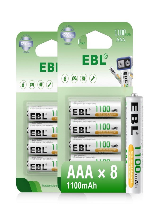 EBL - Ready2Charge Triple A NiMH 1100mAh AAA Rechargeable Batteries, 8 Pack - Image 1