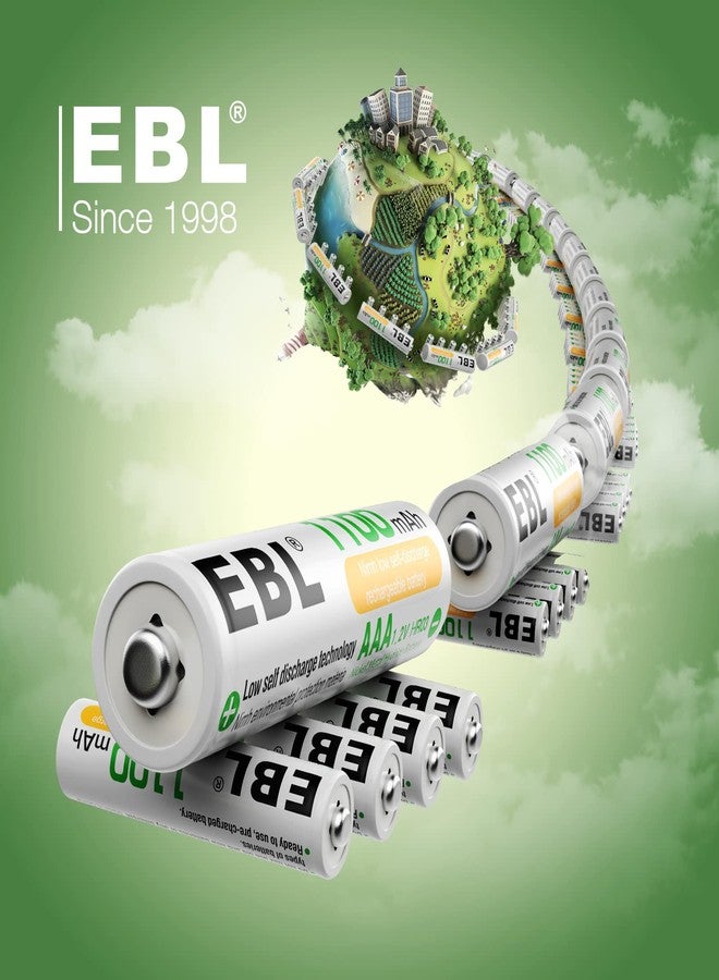 EBL - Ready2Charge Triple A NiMH 1100mAh AAA Rechargeable Batteries, 8 Pack - Image 4