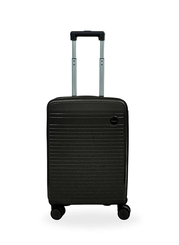 GIORDANO Giordano Pathfinder PP Hardcase Unbreakable Carry-On Small Travel Luggage , Durable Lightweight 4 Double Wheels Smooth Rolling 20" Suitcase, Secure Lock Travel Bag Black.