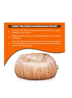 ANDERSON ANDERSON Ultra Soft Large Luxury Velvet Bean Bag Chair Filling with Beans Highly Comfortabl Suitable For Kids And Adults Beige Colour  - Image 3
