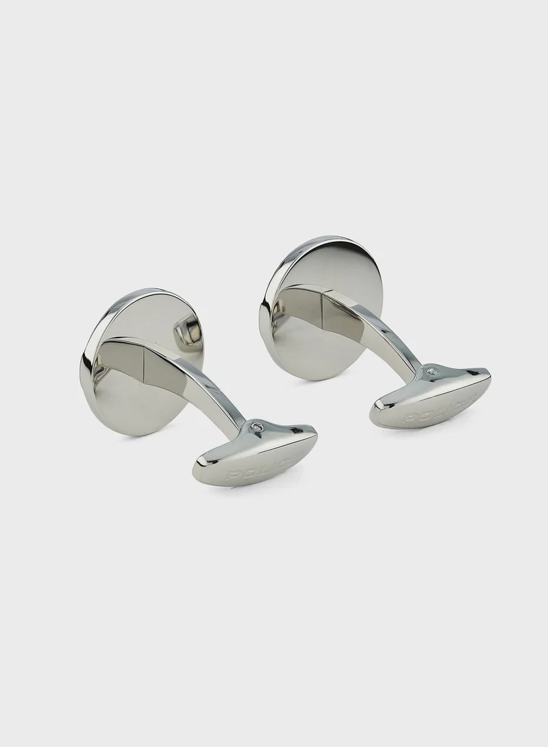 POLICE WITHSTAND TEXTURED PLATE CUFFLINKS