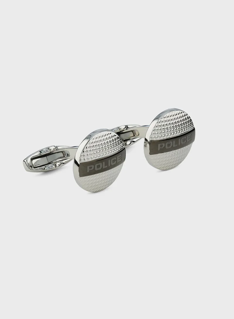POLICE WITHSTAND TEXTURED PLATE CUFFLINKS