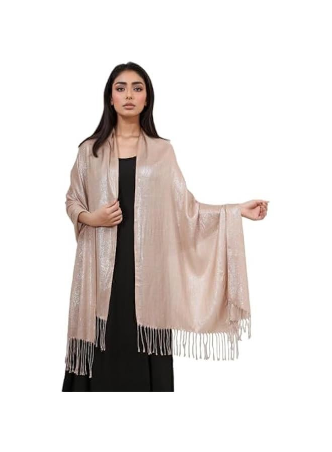 Arabest Glittery Pashmina Scarf for Women - Reversible Sparkling Shawls & Wraps - Image 1