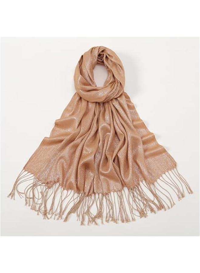 Arabest Glittery Pashmina Scarf for Women - Reversible Sparkling Shawls & Wraps - Image 3