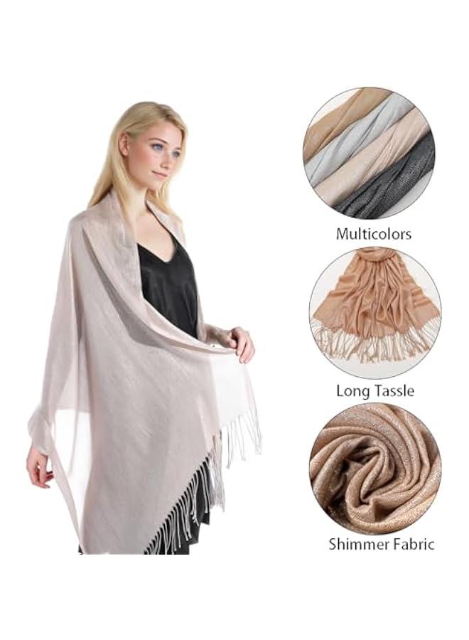 Arabest Glittery Pashmina Scarf for Women - Reversible Sparkling Shawls & Wraps - Image 4