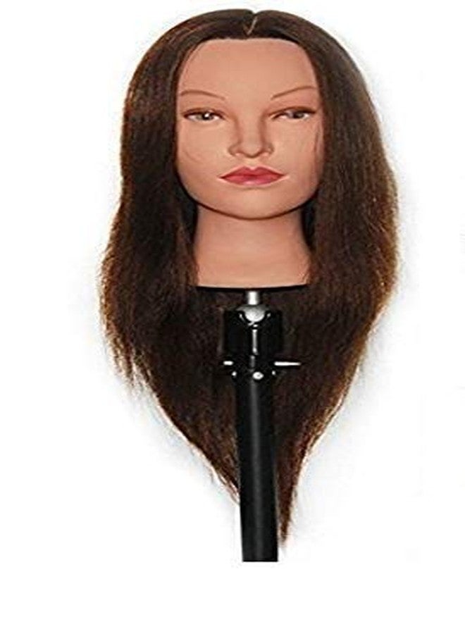 BOXO Mannequin Head Hair Hairdresser Training Head Manikin Cosmetology Doll Head, 90 Grams, Dark Brown, Pack of 1 - Image 1