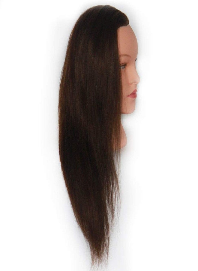 BOXO Mannequin Head Hair Hairdresser Training Head Manikin Cosmetology Doll Head, 90 Grams, Dark Brown, Pack of 1 - Image 3