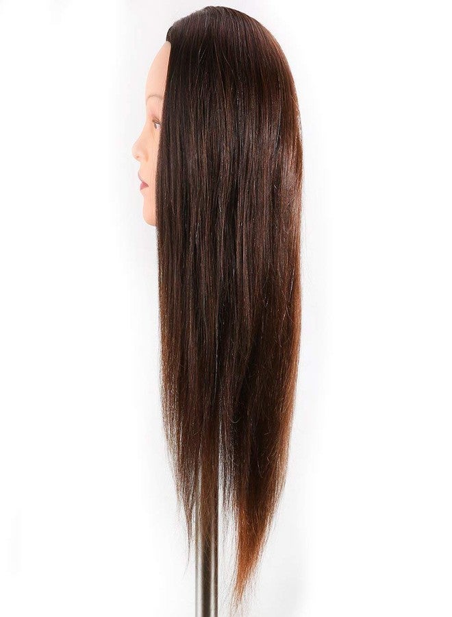BOXO Mannequin Head Hair Hairdresser Training Head Manikin Cosmetology Doll Head, 90 Grams, Dark Brown, Pack of 1 - Image 4