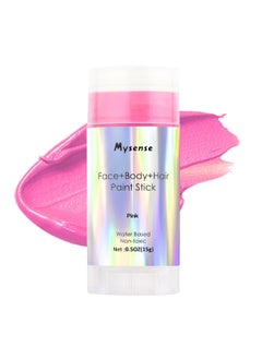 Mysense Mysense Hot Pink Face Body Hair Paint Stick,Easter Bunny Face Paint,Water Based Temporary Hair Color,Cream Body Painting for Adults and Children Halloween Cosplay SFX Makeup,0.5oz  - Image 1