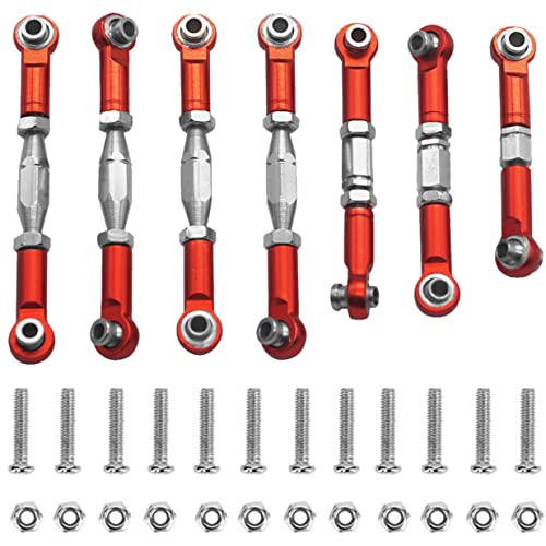 Share Goo ShareGoo Adjustable Aluminum Pull Rod Steering Servo Link Linkages Arm Tie Rod Ends Compatible with WLtoys 144001 114 RC Car Buggy - Image 1