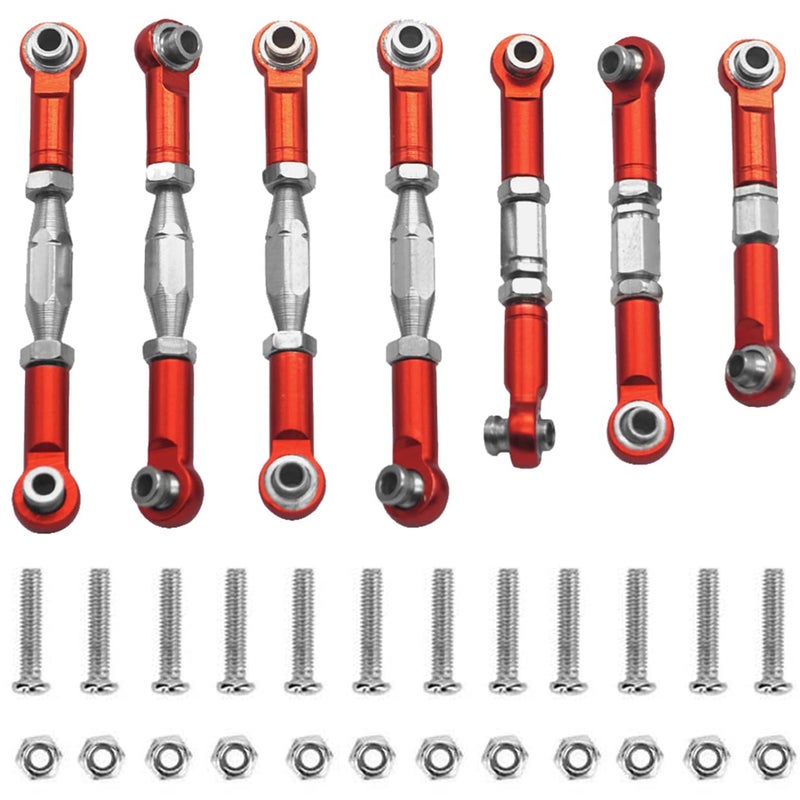 Share Goo ShareGoo Adjustable Aluminum Pull Rod Steering Servo Link Linkages Arm Tie Rod Ends Compatible with WLtoys 144001 114 RC Car Buggy - Image 2