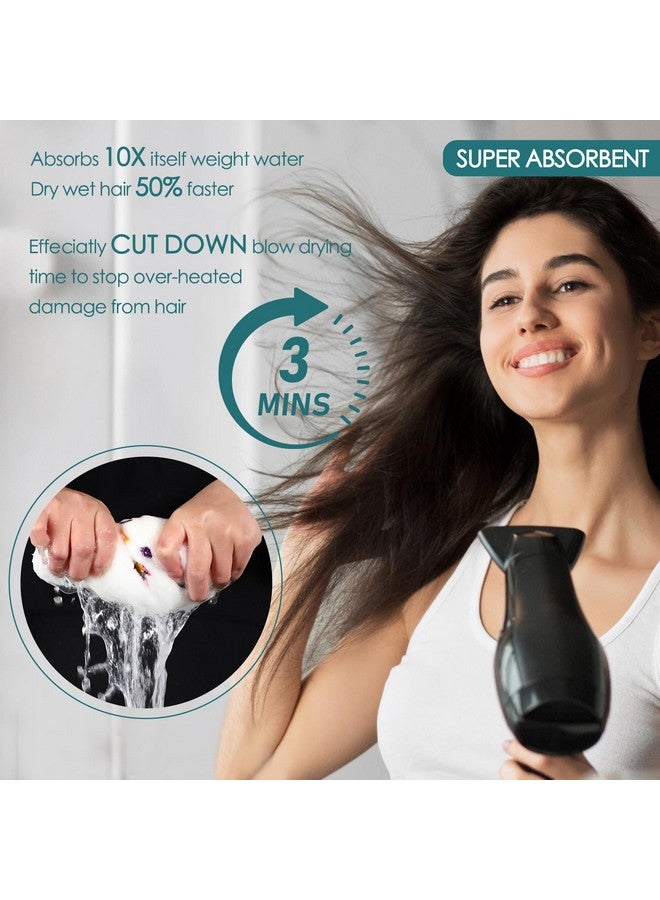 JEFFSUN JEFFSUN Microfiber Hair Drying Towel for Teen Girls, Womens Stocking Stuffers, Super Absorbent Quick Dry Towel Wrap for Curly Long Thick Frizzy Wet Hair, Easy to Use Dry Hair Wrap Turban (White-Bees) - Image 3