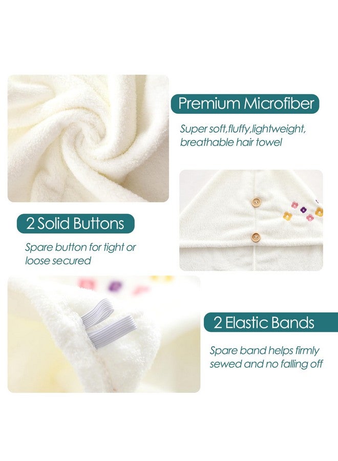 JEFFSUN JEFFSUN Microfiber Hair Drying Towel for Teen Girls, Womens Stocking Stuffers, Super Absorbent Quick Dry Towel Wrap for Curly Long Thick Frizzy Wet Hair, Easy to Use Dry Hair Wrap Turban (White-Bees) - Image 5