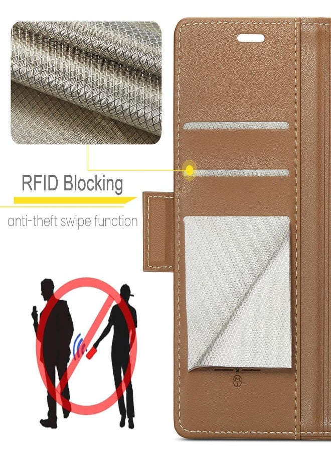 Rerzoiro for Samsung Galaxy Z Fold 7 Case, Premium PU Leather Wallet Case Flip Cover with [RFID Blocking][Card Holder][Stand Function] Shockproof Protective for Samsung Galaxy Z Fold 7, Brown - Image 2