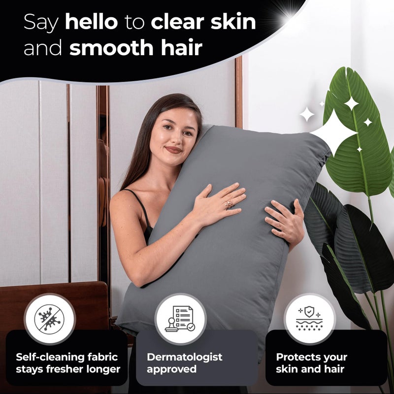 Silvery Silver Infused Bed Sheets Set - Ultra-Soft Temperature-Regulating Fabric with Self-Cleaning Technologyâ„¢ That Stays Fresh 3X Longer for Hygienic Sleep - Image 4