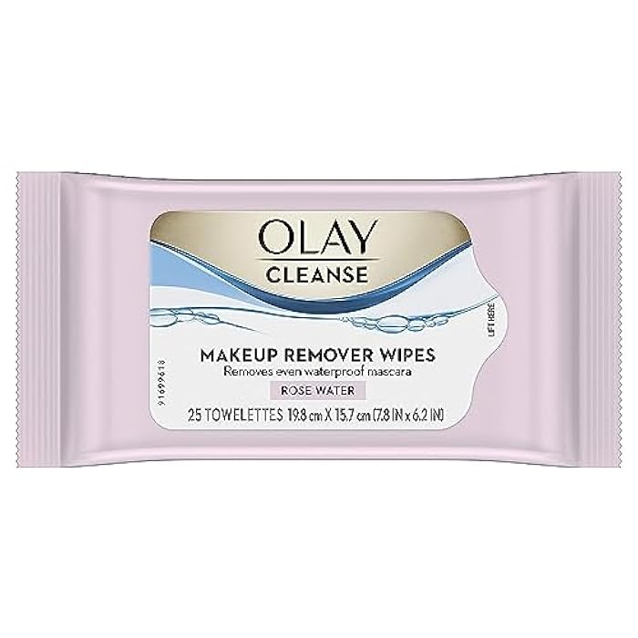 Olay Cleanse Makeup Remover, Rose Water, 25 Wipes - Image 1