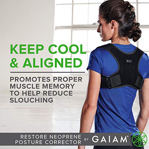 Gaiam Restore Posture Corrector for Women & Men - Neoprene Support with Adjustable Straps - Image 3