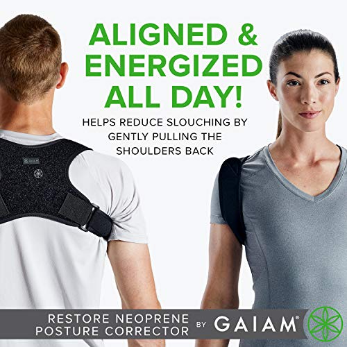 Gaiam Restore Posture Corrector for Women & Men - Neoprene Support with Adjustable Straps - Image 2