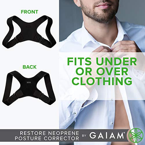 Gaiam Restore Posture Corrector for Women & Men - Neoprene Support with Adjustable Straps - Image 5