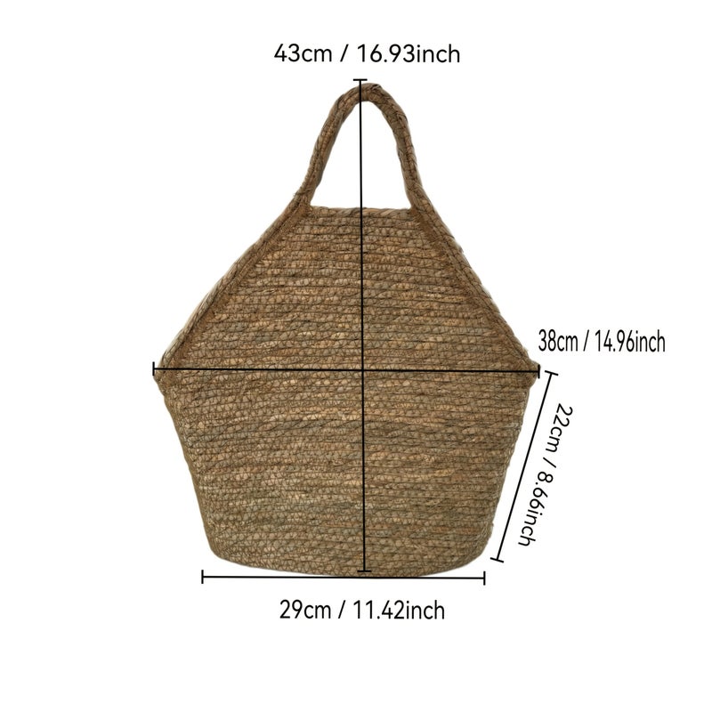 Woven Storage Basket with Handles, Multi-Purpose Organizer for Laundry And Home Essentials, Shelf Baskets - Image 1