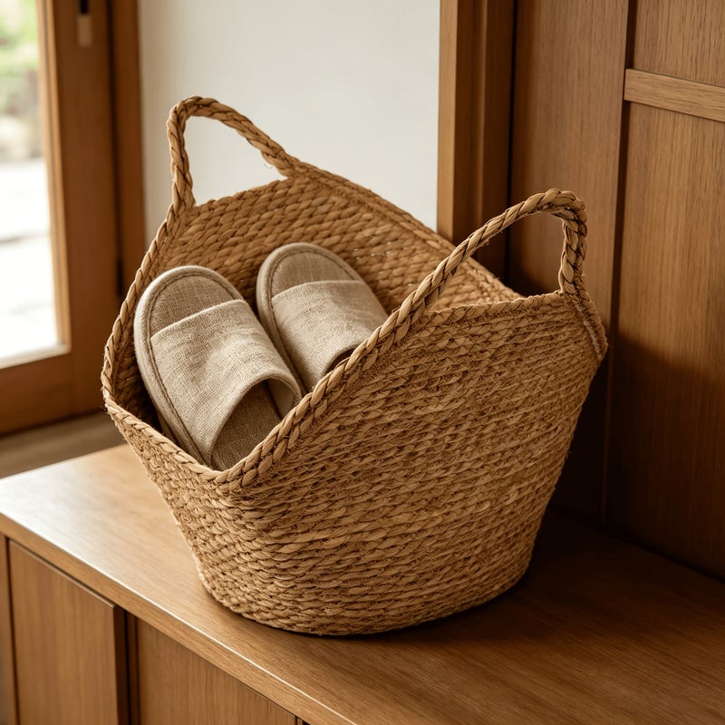 Woven Storage Basket with Handles, Multi-Purpose Organizer for Laundry And Home Essentials, Shelf Baskets - Image 3
