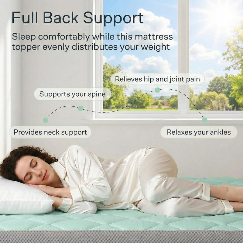 Novilla 4 Inch Dual Layer Memory Foam Mattress Topper, 2 Inch Gel Memory Foam and 2 Inch Cooling Down-Alternative Mattress Pad Cover for Back Pain, Breathable & Certi-Safe, Full - Image 4