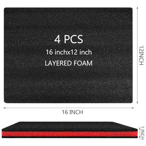 STEFORD 4Pack 16121 inch Tool Box Foam Polyethylene Shadow Kaizen Foam Pad Sheets Liner Toolbox for Hard Case Storage Insert Organizers - Image 3